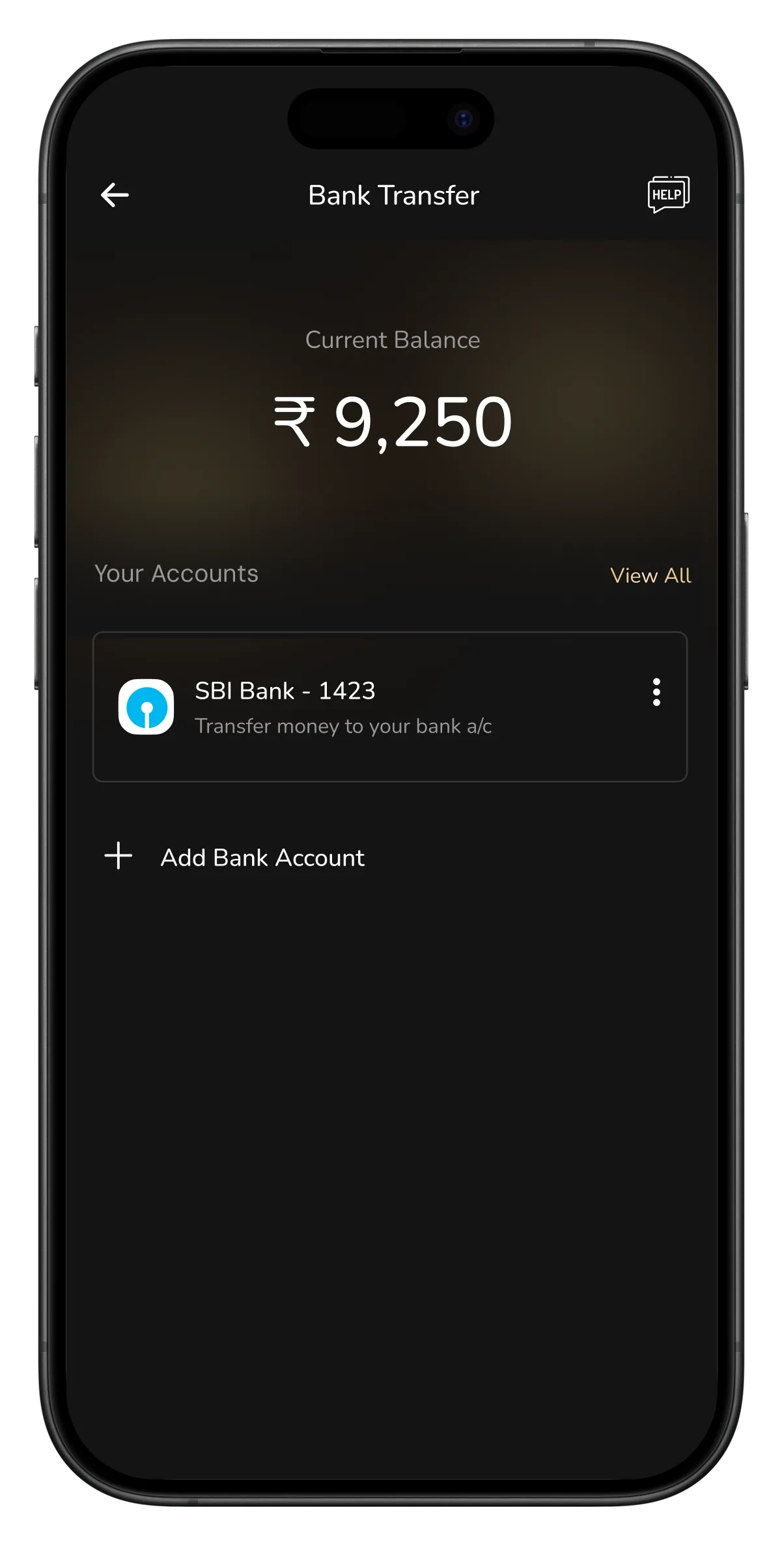 Account saved, lands on home, not transfer