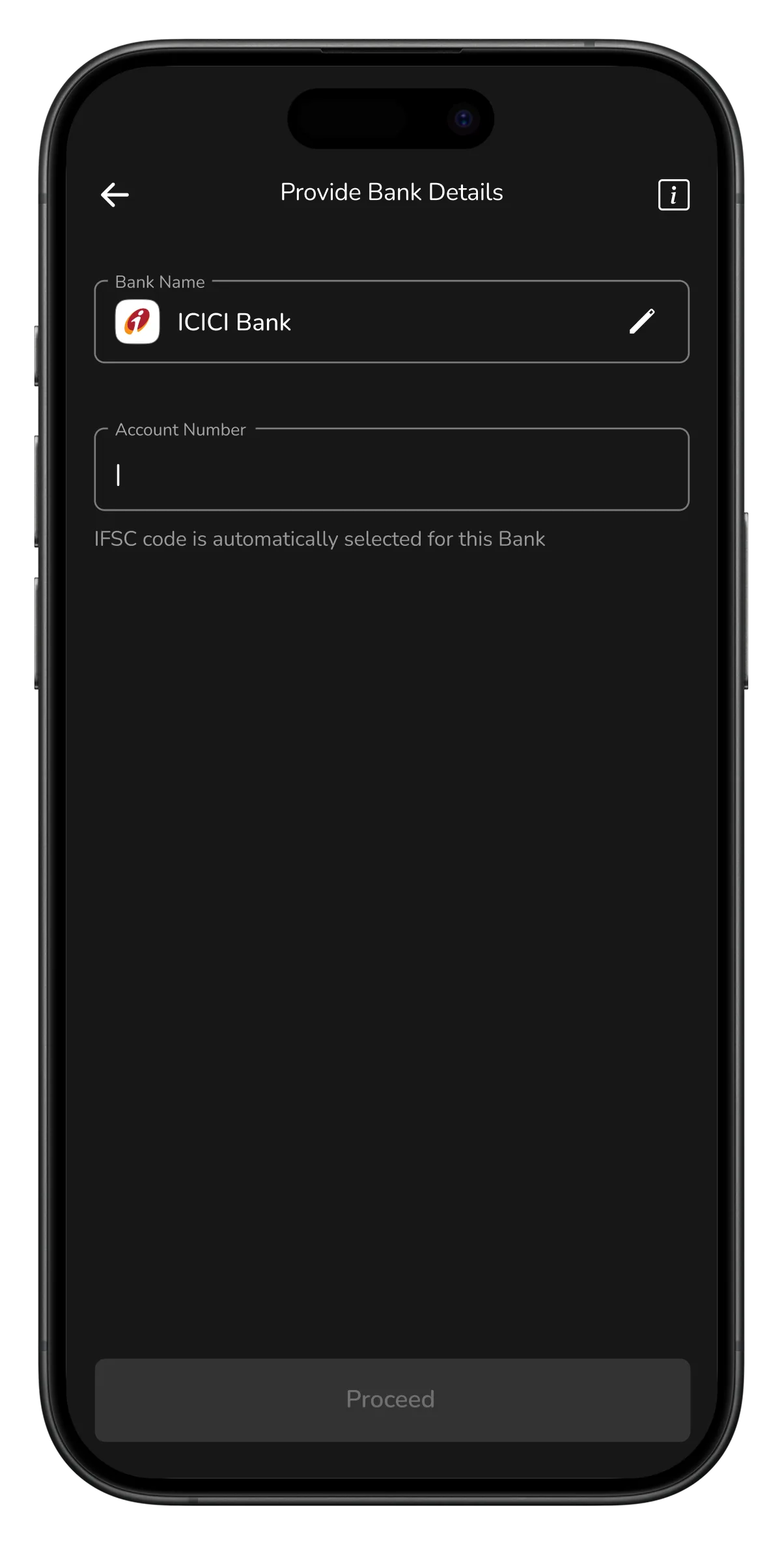Enter account number