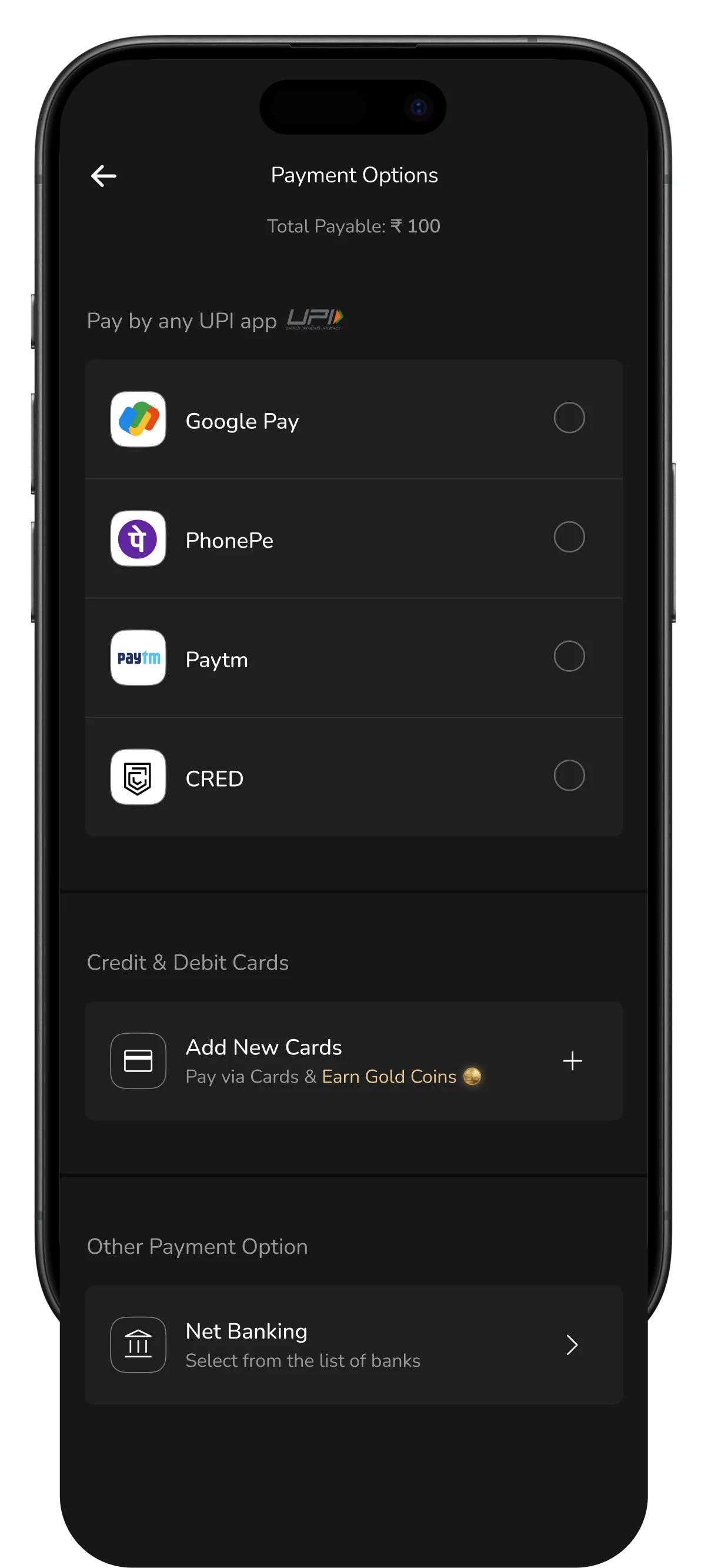 Choose payment method